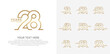 © AMALIYA - Anniversary logo set vector design, golden color for celebration event