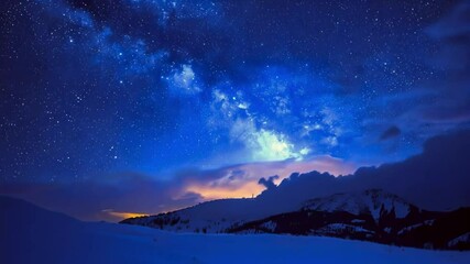Wall Mural - A Soft Light Glows in the Night Sky