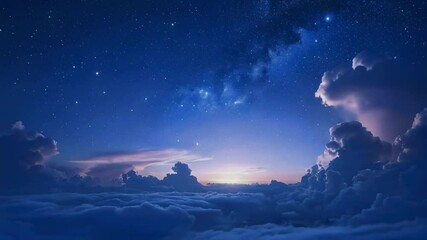 Wall Mural - A Soft Light Glows in the Night Sky