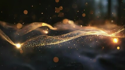 Wall Mural - a soft particle of light floating in the dark air