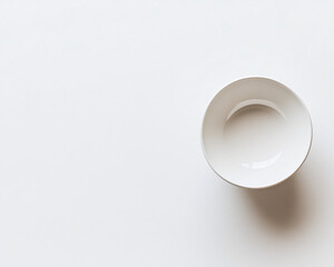 Wall Mural - simple white bowl on white background minimalist kitchen tabletop photography