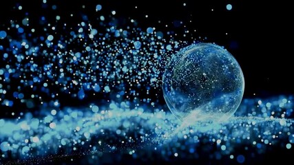 Wall Mural - a soft particle of light floating in the dark air