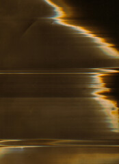 Wall Mural - display glitch. color distortion overlay. old film defect. yellow blue white fuzzy wave light flares