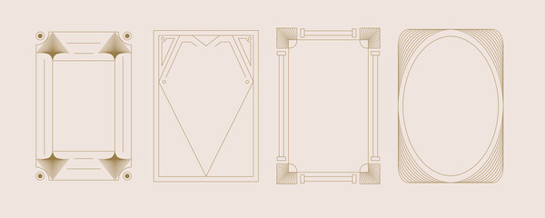 Wall Mural - vintage deco frame and border. abstract decoration for vertical design