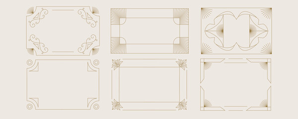 Vintage deco frame and border. Abstract decoration for horizontal design