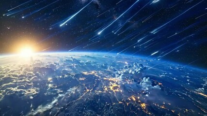 meteor showers entering the earth's atmosphere