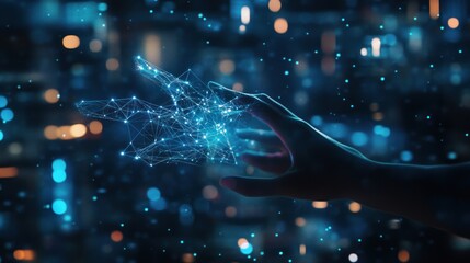 Digital Touch: A Hand Interacting with a Network of Light