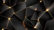 © leymart - Abstract black and gold geometric background with glowing lights.