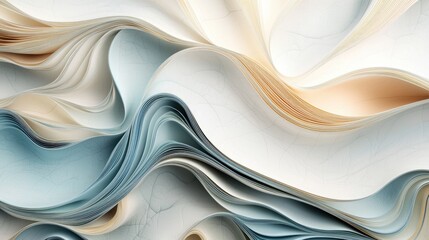 Aufkleber - This image features soft curved lines in light blue and cream, creating a harmonious abstract background suitable for various modern design projects.