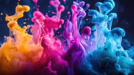 Aufkleber - A stunning abstract composition featuring vibrant liquid shapes in vivid colors. The dynamic flow creates an energetic and captivating visual experience.
