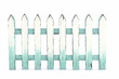 © Starkreal - Rustic Wooden Fence with Distressed Finish in Soft Blue and White Tones Ideal for Vintage and Farmhouse Aesthetic Decor