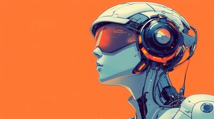 Integration of AI in systems flat design side view futuristic theme cartoon drawing vivid