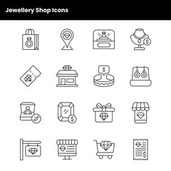 Jewellery Shop Icons Set