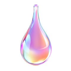Poster - Gradient Water Drop 3D Holographic Icon on transparent background