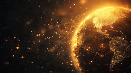 Golden Globe with Network Connections