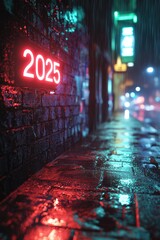 Poster - Neon Sign Reading 2025