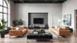 © nittiya - A modern living room featuring sleek furniture, clean lines, and minimalistic decor, architecture, comfortable