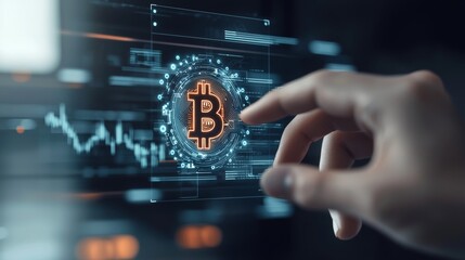 digital currency manipulation: futuristic cryptocurrency rise illustration with glowing holographic 