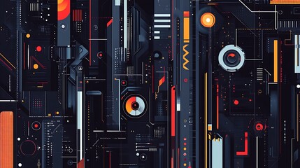 Abstract Futuristic Technology Background Perfect for Sci Fi, Cyberpunk, or Tech Related Designs