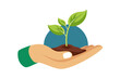 © Rabea - plant sprout in the hand growth  vector illustration