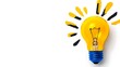 © Ronnakrit - Bright Light Bulb with Yellow and Black Artistic Elements on a White Background, Symbolizing Innovation and Creative Ideas in Modern Design