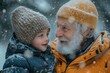 © kardaska - Grandfather and grandson sharing a special moment in winter wonderland