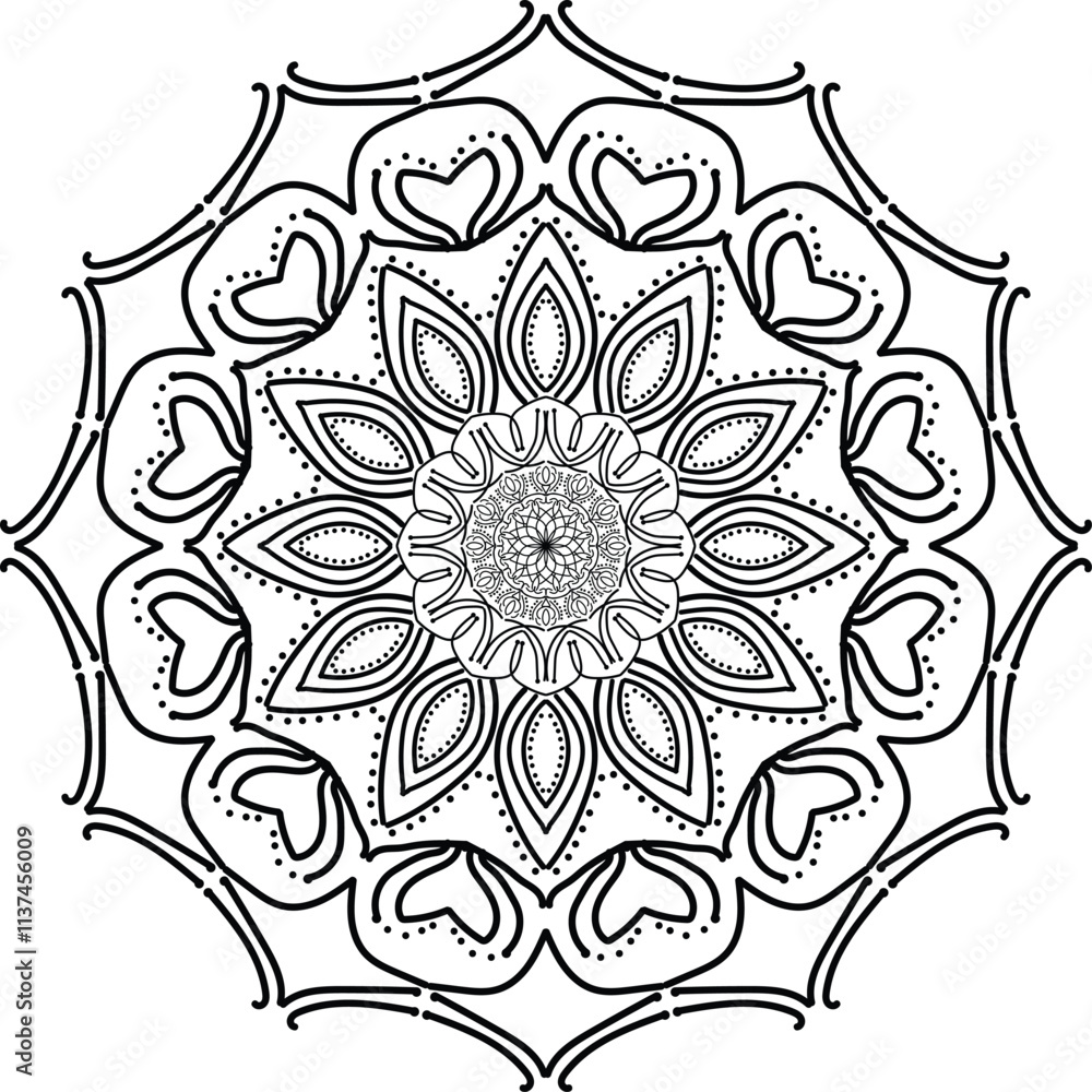 line art mandala design and illustrator Stock Vector | Adobe Stock