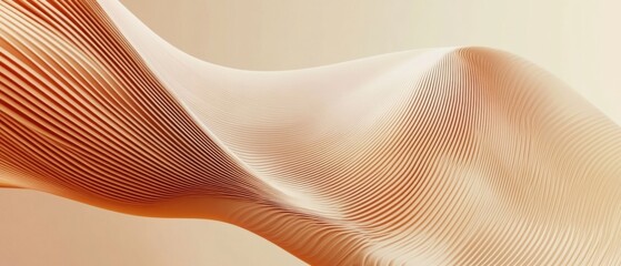Wall Mural - abstract beige and orange wave pattern, elegant swirling texture background