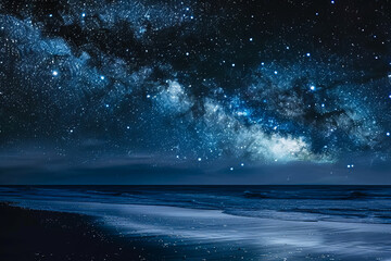 Wall Mural - Stunning night sky with the Milky Way stretching across a starry backdrop. Ideal for nature and astronomy themes.