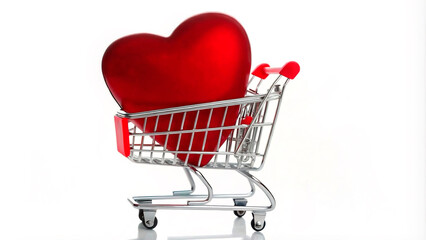 Canvas Print - heart in cart