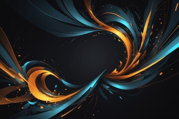 Wall Mural - Modern abstract motion banner on dark background