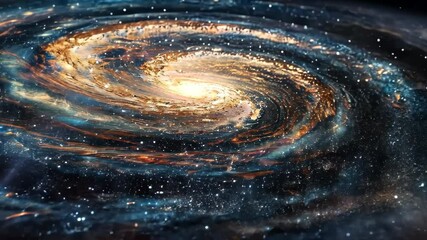 Wall Mural - This video showcases a spiral galaxy surrounded by a multitude of stars against a dark background, An entire galaxy mapped out in binary
