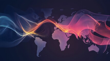 Leinwandbilder - Glowing map design with fading background global context digital art abstract style visual perspective