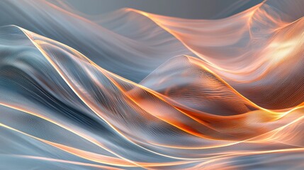 Poster - Abstract glowing lines tonal changes in modern digital art at a contemporary gallery