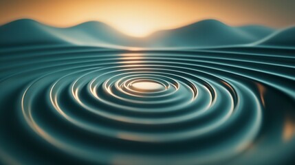 Poster - Mesmerizing visualization of resonant narration at serenity waves digital art tranquil environment abstract viewpoint