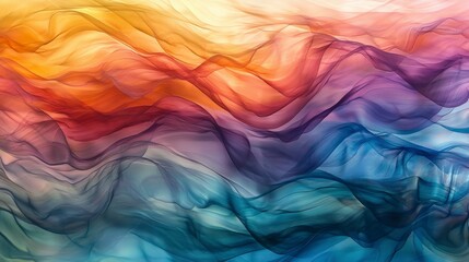 Poster - Flowing colorful waves abstract design digital art vibrant gradients artistic viewpoint symbolizing emotions