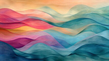 Poster - Flowing tonal waves in soft colorful gradients abstract art digital design artistic environment aesthetic viewpoint