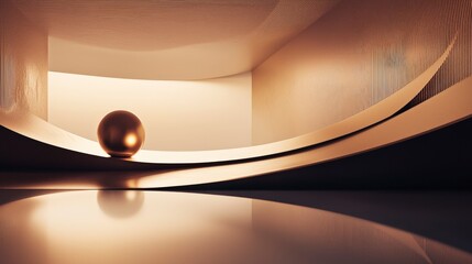 Poster - Soft warm light waves create emotional atmosphere in minimalist interior design modern space artistic viewpoint