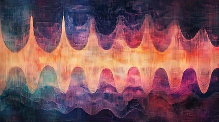 Aufkleber - Cultural inspired sound waves abstract art display digital illustration vibrant colors artistic perspective modern concept
