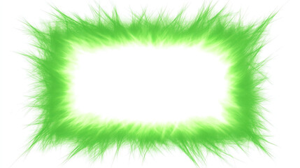 Wall Mural - Green fur frame border isolated on white background