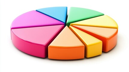 Aufkleber - Colorful Pie Chart Segments for Data Visualization and Analysis