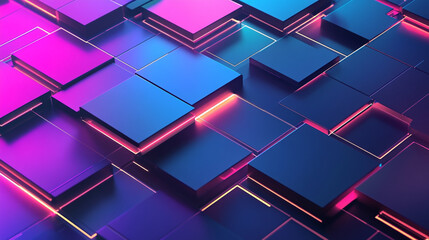 Abstract technology background with illuminated fiber optic network connections, Blue and pink abstract background with a cyber network grid and connected particles..