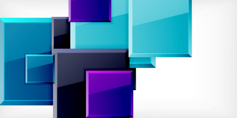 Wall Mural - shiny glossy metallic or plastic square design background. vector illustration for wallpaper, banner