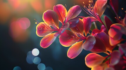 Poster - Vibrant cassia blossoms art creation studio digital artwork colorful environment close-up view floral design concept