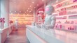 © Jane_S - National Pharmacist Day. A futuristic pharmacy interior featuring a humanoid robot assistant in a sleek, pink-lit modern setting.