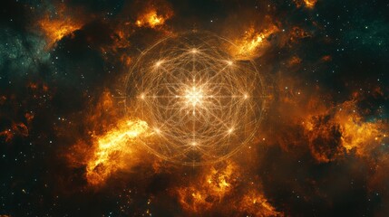 cosmic mandala in nebula