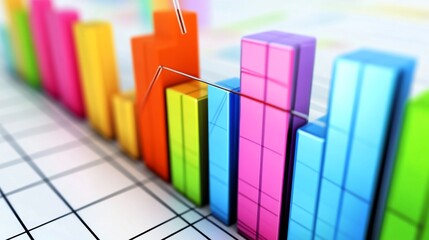 Aufkleber - Colorful Bar Graph and Chart Elements for Business Analysis