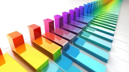 Fototapete - Colorful Abstract Bars Representing Data Visualization and Analysis