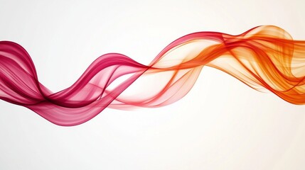 Fototapete - Flowing Waves of Colorful Smoke in Red and Orange Hues