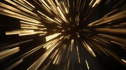 Poster - Golden Light Rays Burst Through Darkness in Dynamic Movement Effect